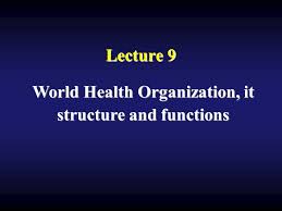 lecture 9 world health organization it structure and