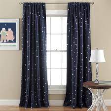 Navy with cream stars valances tiers runner americana primitive country homespun curtains cabin usa patriotic valances boys room ship free. Amazon Com Lush Decor Room Darkening Energy Efficient Pair 84 X 52 Navy Star Blackout Curtains Window Panel Set L Home Kitchen