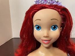 2003 Disney Playmates Ariel Fashion Styling Head Little Mermaid Hair Bust  READ