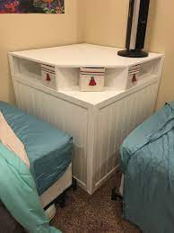 Luxury twin bed corner table remodel interior. Corner Headboard Storage For Twin Beds Ana White