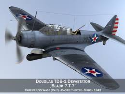 Douglas Tdb 1 Devastator 7t7 3d Model 3d Model Uss Lexington Model