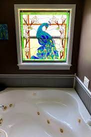 Spray the glass with a solution of equal parts water and white distilled vinegar. Stained Glass Bathroom Windows Browse Our Catalog