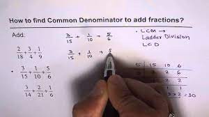 Add or subtract fractions with different denominators. Add Three Fractions With Different Denominators Lcm Youtube