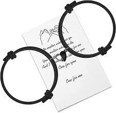Malihome Herzglocke Gegenseitige Anziehungskraft Magnetarmbänder  Paar-Armband-Set für seine Frauen Männer Freundschaftsgeschenk (2pcs black)  : Amazon.de: Fashion