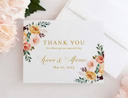 Fall Wedding Thank You Card Instant Download Thank You Cards Printable Thank You Wedding Cards Floral Watercolor Karen Wedding Thank You Cards Wedding Cards Wedding Thank You