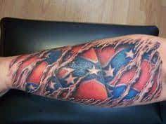 4 heart shaped rebel flag tattoo. What Does Confederate Flag Tattoo Mean Represent Symbolism
