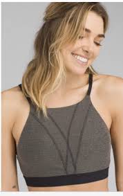 New PrAna Elisha High Neck Sports Bra Black Small Yoga