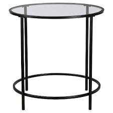 Soft Modern Round Side Table Black Clear Glass Sauder Target