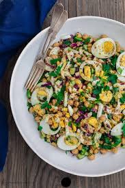 All Star Egg Salad Recipe Prepared Mediterranean Style With Lots Of Fresh Veggies Herbs Mediterranean Diet Snacks Mediterranean Dishes Mediterranean Recipes