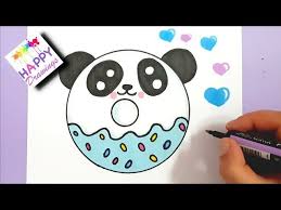 How To Draw A Cute Panda Donut Easy Step By Step Cute Easy Drawings Cute Panda Drawing Panda Drawing