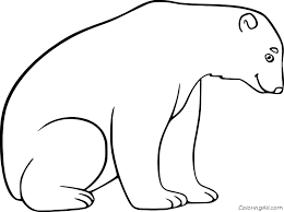 Relax and enjoy this pdf coloring page from the comfort of your couch! Very Easy Polar Bear Coloring Page Coloringall
