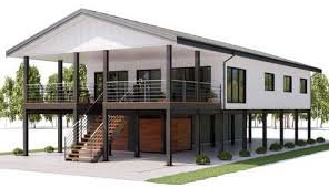 Beach and coastal living home plans are built on piers or stilts shielding the home from flooding, tropical storms or hurricanes, while borrowing design elements from spanish, mediterranean and even victorian style home plans.beach houses and coastal home designs are built on narrow lots due to the high price of coastal real estate so often they have several floors. Pin By Erika On Dom House On Stilts Stilt House Plans Coastal House Plans