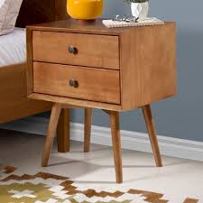 George Oliver Gertz Mid Century 2 Drawer Nightstand Wayfair In 2020 Mid Century Modern Nightstand Nightstand 2 Drawer Nightstand