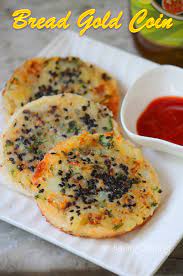 Bread Gold Coin Recipe Easy Snack Recipes For Kids Recipe Veg Snacks Recipes Easy Snacks