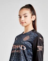 Quick view adidas manchester united fc 20/21 away shorts junior. Black Puma Manchester City 20 21 Long Sleeve Away Shirt Jnr Jd Sports