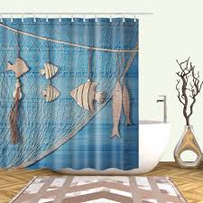 Bring your rustic bathroom accessories to the next level by placing our oak paddle mirror for an elegant touch. Shower Curtain Set With Hooks Sea Theme Wooden Fishes Decro Fish Net Blue Board Bathroom Decor Waterproof Polyester Fabric Shower Curtains Aliexpress