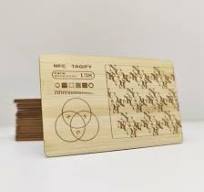Personalized Wooden NFC Digital Business Card | Tap vCard with QR code and  Social Media Links | Smart Bamboo Card | Laser Engraved Two Sides
