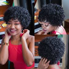 Short hair wigs are available in 2 different fiber types, depending on what you prefer. Pixie Cut Jerry Curly Short Afro Human Hair Wig Curly Natural Hair Human Hair Wigs For Black Women Invisible Curly Bob Wig Full Machine Wigs Aliexpress