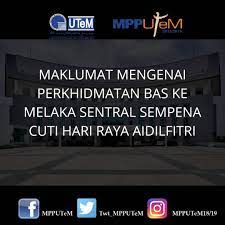 The cheapest way to get from melaka sentral to tangkak costs only rm 6, and the quickest way takes just 35 mins. Mpp Utem 20 21 On Twitter Kami Perlukan Maklum Balas Para Pelajar Mengenai Keperluan Bas Dari Utem Ke Melaka Sentral Https T Co Ff5bllvhw4