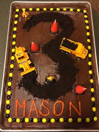 For A Construction Themed Party 12 X 18 X 2 Sheet Pan 3 Boxes Of Yellow Cake Mix Baked Construction Birthday Cake Construction Birthday Parties Birthday Fun