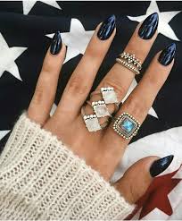 Acrylic Black Almond Shaped Nails Black Almond Shaped Nails And Cute Rings Almond Shape Nails Almond Acrylic Nails Nails