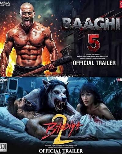 1️⃣ 💪 Baaghi 5 (2026) 🔥 ⭐ IMDb Rating: Coming Soon 🎭 Genre: Action • Thriller 📺 Platform: Theatre Release 🎭 Casting: Tiger Shroff 💥 Highlight: One-man army returns—this time more brutal,