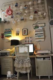 This vintage armoire holds fabrics, ornaments, and sewing and craft supplies. Craft Room Office Makeover Vintage Charm Restored