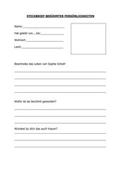 Anhand ihres alters sowie ihres namens lassen sich noch keine rückschlüsse auf ihre persönlichkeit ziehen. Beruhmte Personlichkeiten Steckbriefe Unterrichtsmaterial Im Fach Deutsch Steckbrief Brief Personenbeschreibung