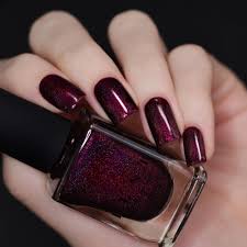 Black Orchid Deep Burgundy Plum Vampy Holographic Nail Polish By Ilnp In 2021 Holographic Nail Polish Holographic Nails Nail Polish