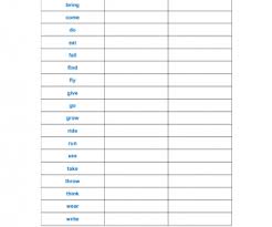 Irregular Verbs Chart