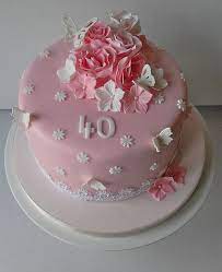 I think this is a really pretty cake and would work for any age, just change the number from a 40th birthday to whatever you are celebrating. Pink 40th Birthday Cake 40th Birthday Cakes 21st Birthday Cakes Cake