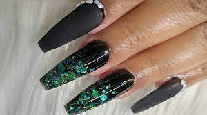 Pegatinas de 3d para uñas. Round 2 Set De Unas Acrilicas Negras Youtube