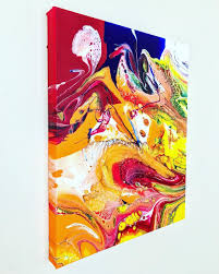 Chamaeleon 16 X 20 Acrylic Forms On Canvas Available Soon Dm For Inquiries Fluidart Fluidpainting Acrylic Resin Fl Art Abstract Painting Pouring Art