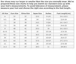 Men Shoe Size Charts Activity Shelter