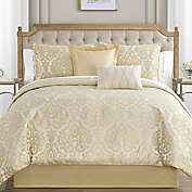3pc mila cotton printed comforter set with chenille navy. Blue And Gold Comforter Set Bed Bath Beyond