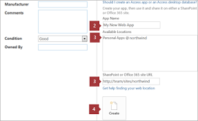 Main steps to create and configure a web application. Video Create An Access Web App Access