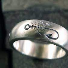 Fly Fishing Ring Wedding Band Sterling By Chris Mueller Jewelry 235 00 This Is So Badass Fishing Ring Fly Fishing Wedding Wedding Ring Bands