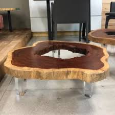 Crafted of solid pine wood, this coffee table strikes a rectangular silhouette featuring plank panel construction, recessed paneling, blackened hardware, and four chunky legs. Live Edge Coffee Tables You Ll Love In 2020 Wayfair Live Edge Wood Table Wood Resin Table Live Edge Coffee Table