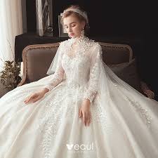 Check spelling or type a new query. Marchen Champagner Durchsichtige Brautkleider Hochzeitskleider Mit Umhang 2020 Ballkleid Stehkragen 3 4 Armel Ruckenfreies Applikationen Spitze