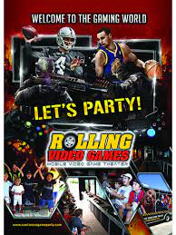 Video Game Party Rental Book The Best Party Today Come And Play With Rolling Video Games Mobile Video Game Theate Video Game Party World Party Party Games