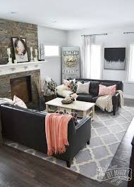 A Black Blush Pink Living Room Diy Pom Pom Heart Pillow The Diy Mommy Black Couch Living Room Pink Living Room Living Room Grey