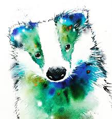 New Art Badger Animal Art Badger Painting Animal Print Wall Decor Home Decor Pamela Harnois Gifts By Pame Watercolor Art Prints Giraffe Art Animal Art
