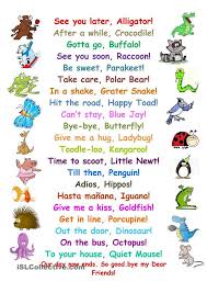 Image Result For See You Later Alligator Poem Preschool Songs Words See You Later Alligator