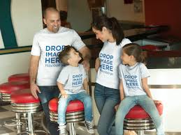 Download Family At A Burger Restaurant T Shirt Mockup By Placeit On Dribbble