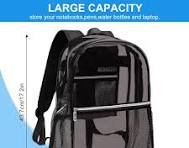 Amazon.com | REAWUL Clear Backpack Heavy Duty Large TPU Transparent  Backpacks See Through Backpacks for Security Travel,College. (Black) |  Kids' ...