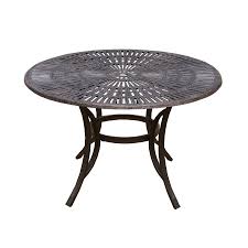 Round metal patio table with umbrella hole. Outdoor Round 48 In Cast Aluminum Black Dining Table With Umbrella Hole Overstock 31998050