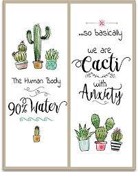 Cactus And Humans 11x14 Unframed Art Print Great Funn Https Www Amazon Com Dp B07dcm43qs Ref Cm Sw R Pi Dp X Funny Wall Decor Unframed Art Art Prints