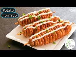 This video will explain how to cut potatoes in spirals (tornado potatoes), chips, or curly fries. Potato Tornado Recipe Without Machine Street Style Potato Twister Recipe The Terrace Kitchen Youtube