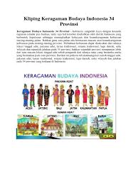 Aneka ragam kebudayaan dan masyarakat. Kliping Keragaman Budaya Indonesia 34 Provinsi Pdf