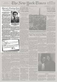 Maybe you would like to learn more about one of these? Marcos S Wartime Role Discredited In U S Files The New York Times
